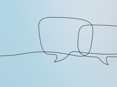 word bubbles on blue background